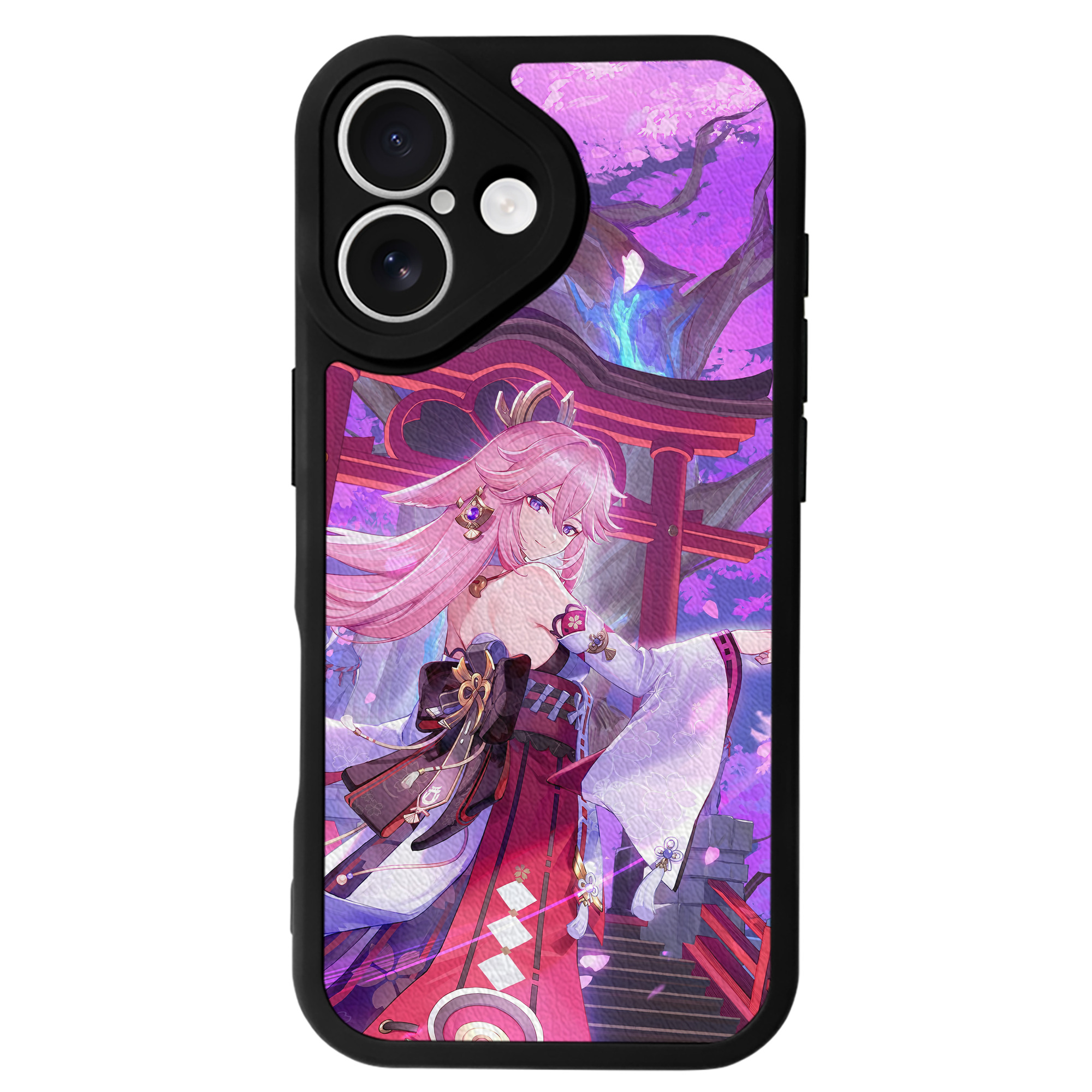 げんし神 genshin 【iPhone 16シリーズ対応】シリコンスマホケース（レザー調） 材質：シリコン